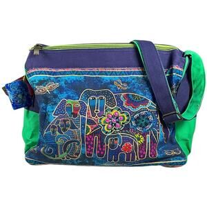 LAUREL Burch Vintage Y2K 90's Medium Canvas Tote Hobo Bag Dog Crossbody Purse